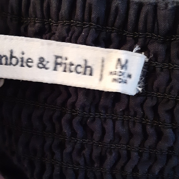 Abercrombie & Fitch Black Corset Style Linen Blend Crop Top Tank - Picture 5 of 9